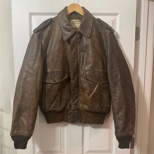 Vintage Schott NYC I-S-674-M-S Leather Flight Jacket Size 42